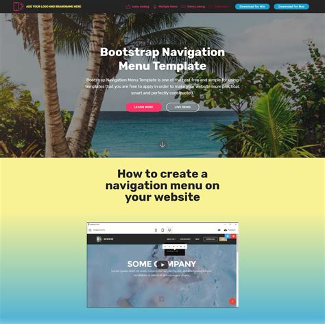 bootstrap menu example.
